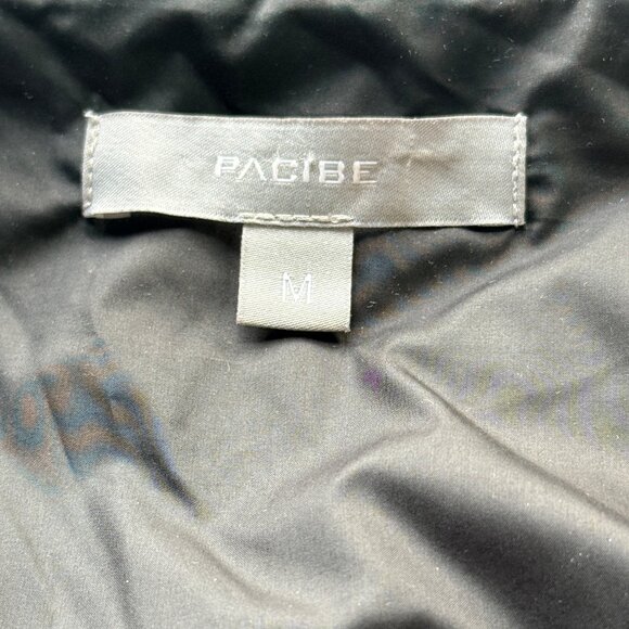 PACIBE Puffer Vest Womens M Black Quilted Sleeveless Polyester Zip Front Warm - Picture 5 of 7